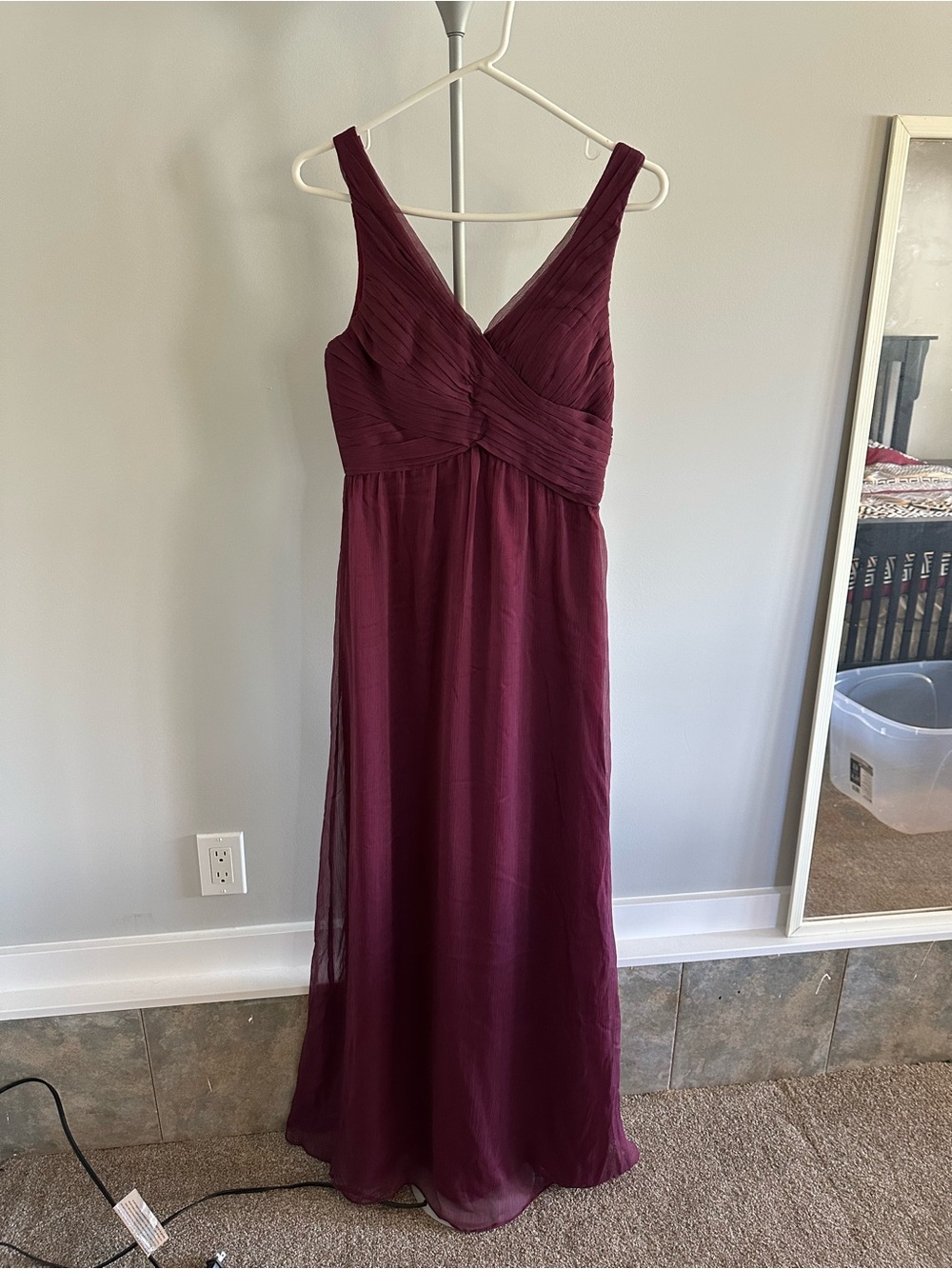 BHLDN Sleeveless V-Neck Maxi Dress in Burgundy